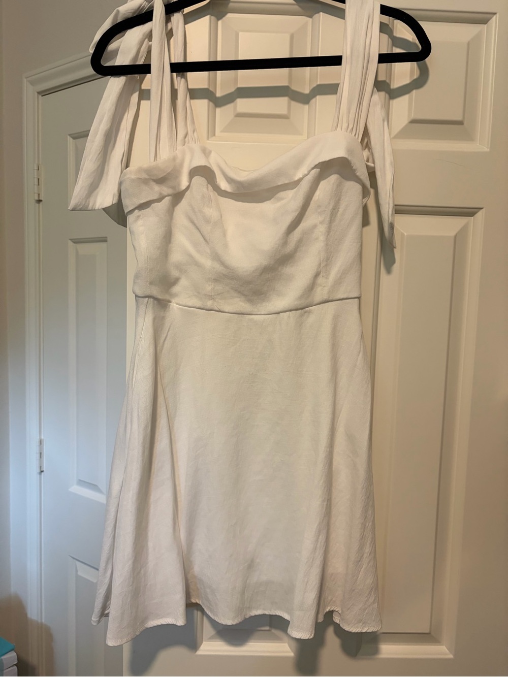 White Tie-Shoulder Summer Dress